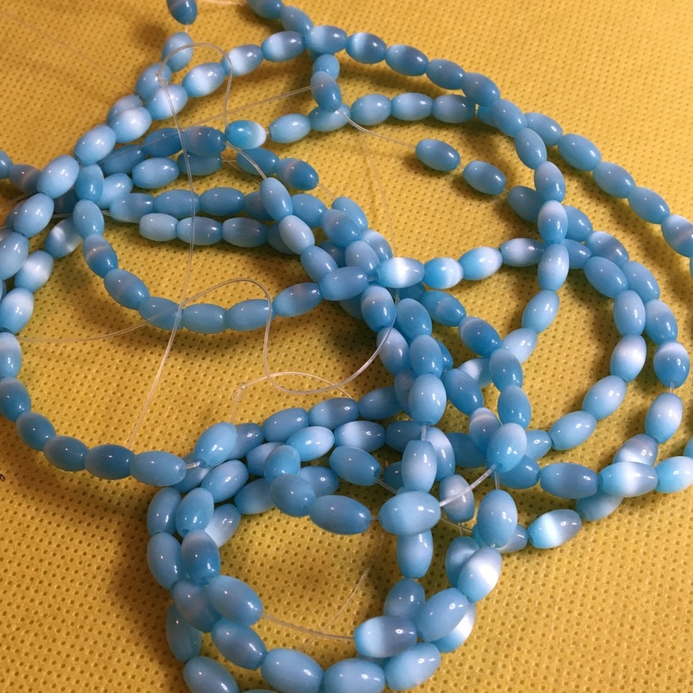 Aqua Catseye beads